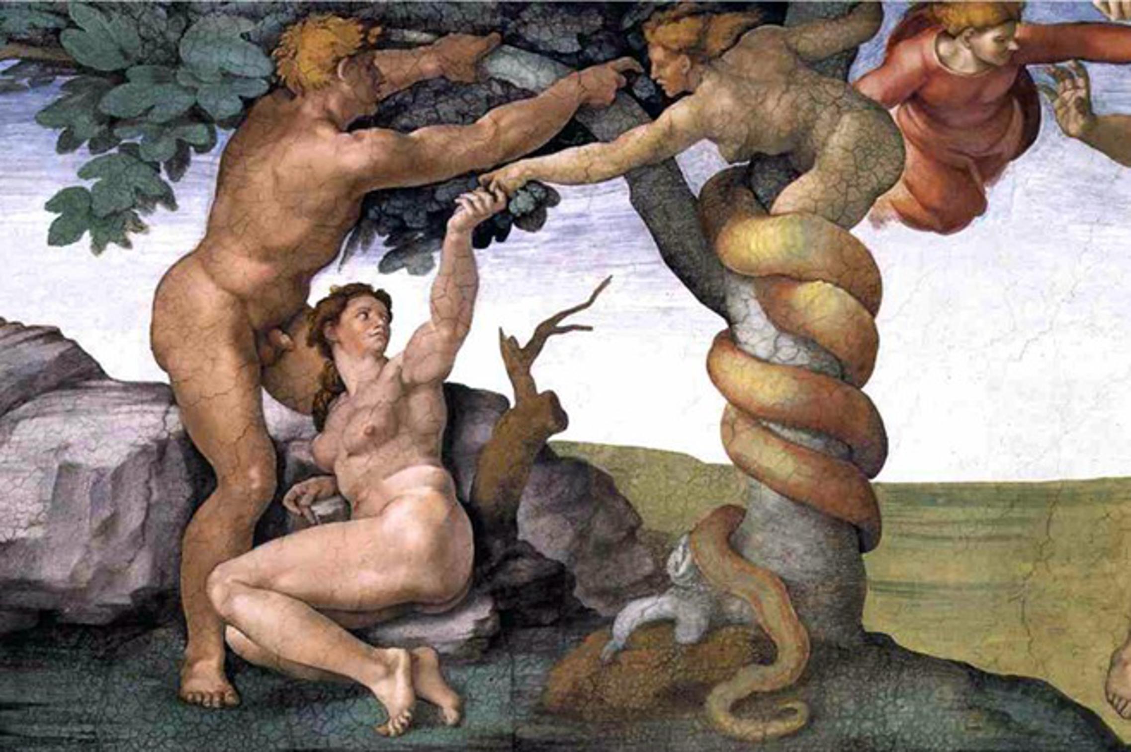 Izgon Adama i Eve iz raja, Michelangelo, Sikstinska kapela, 1509.