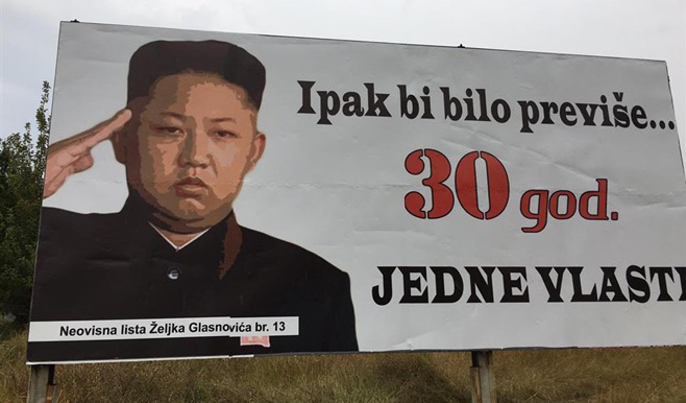 Oficijelni predizborni plakat generala Željka Glasnovića u Buhovu, Republika Herceg Bosna